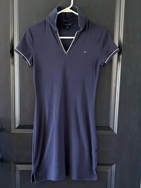 Tommy Hilfiger navy blue polo dress 100% cotton medium